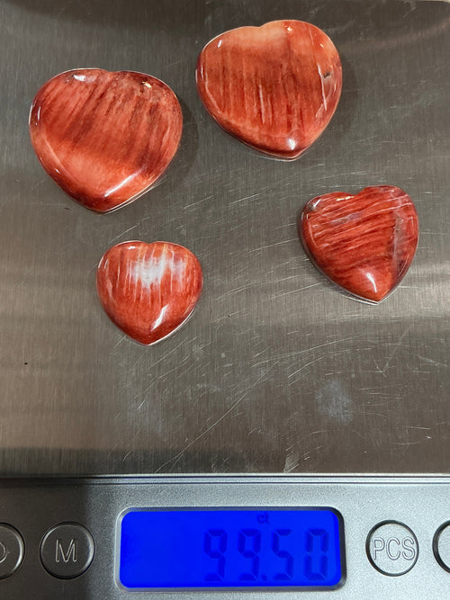 100 CTS SPINY OYSTER CABOCHONS HEARTS Lot 5