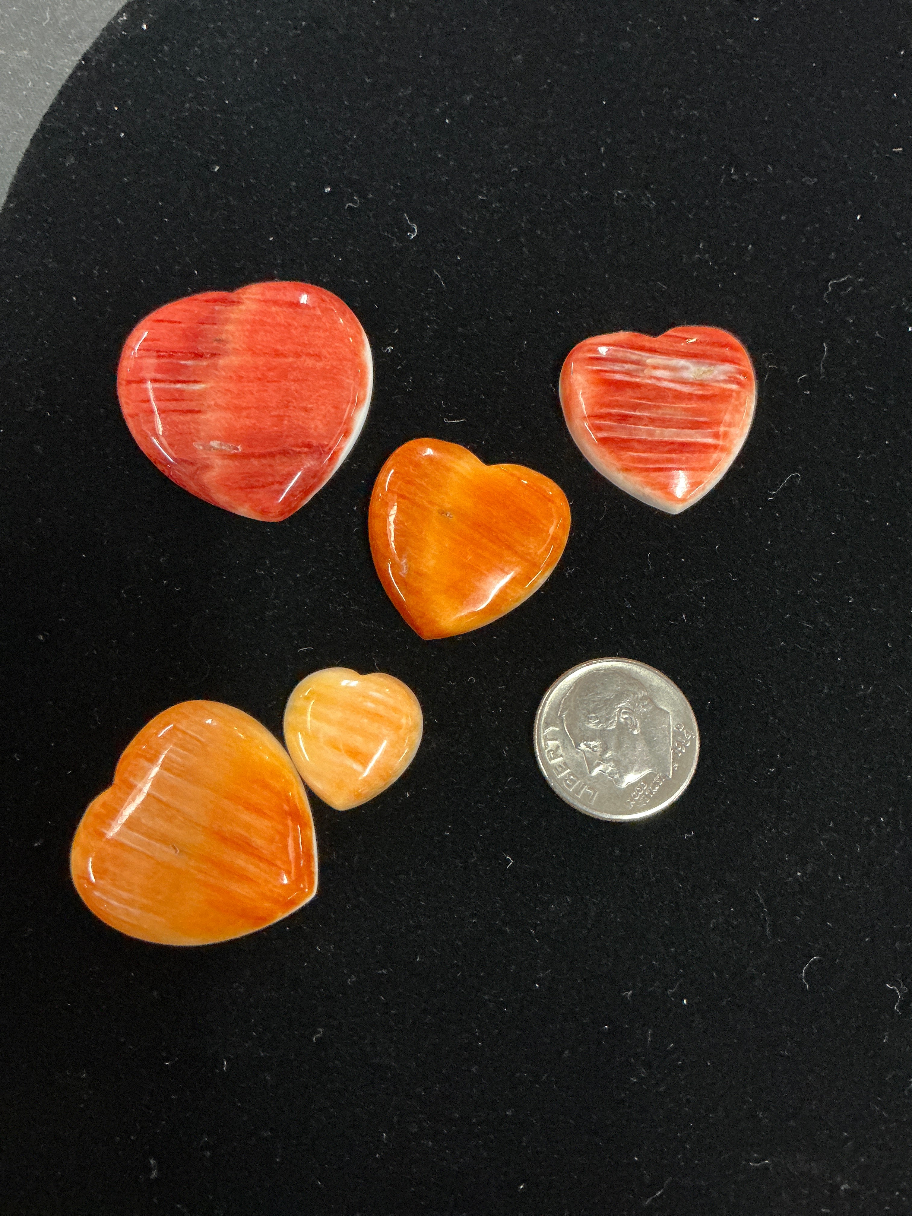 100 CTS SPINY OYSTER CABOCHONS HEARTS Lot 1