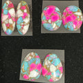 COTTON CANDY BLOCK CABOCHONS. 3 MATCHING SETS. LOT 1. ~85 CARATS. $64