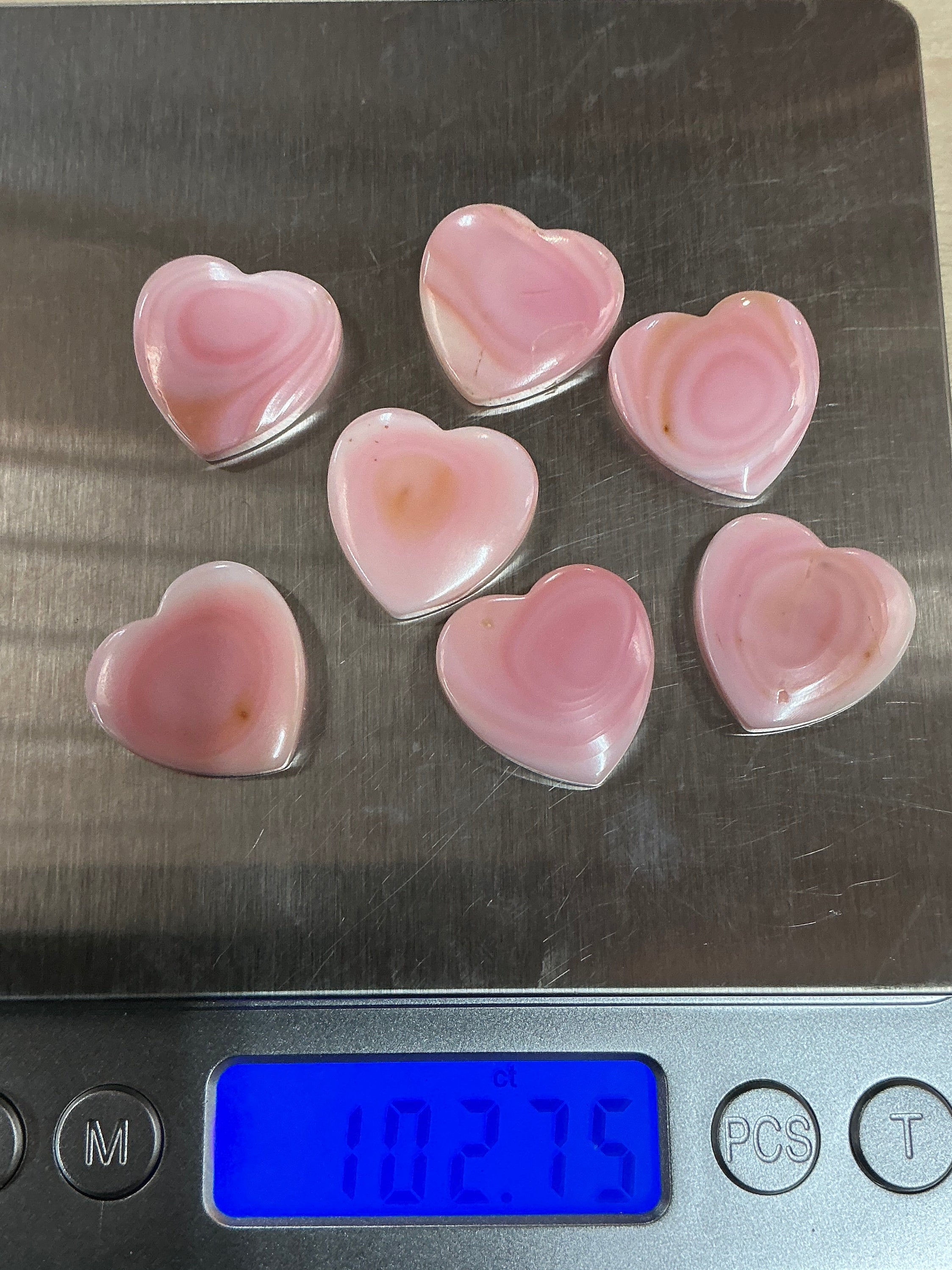 100 CTS PINK CONCH CABOCHONS HEARTS Lot 6