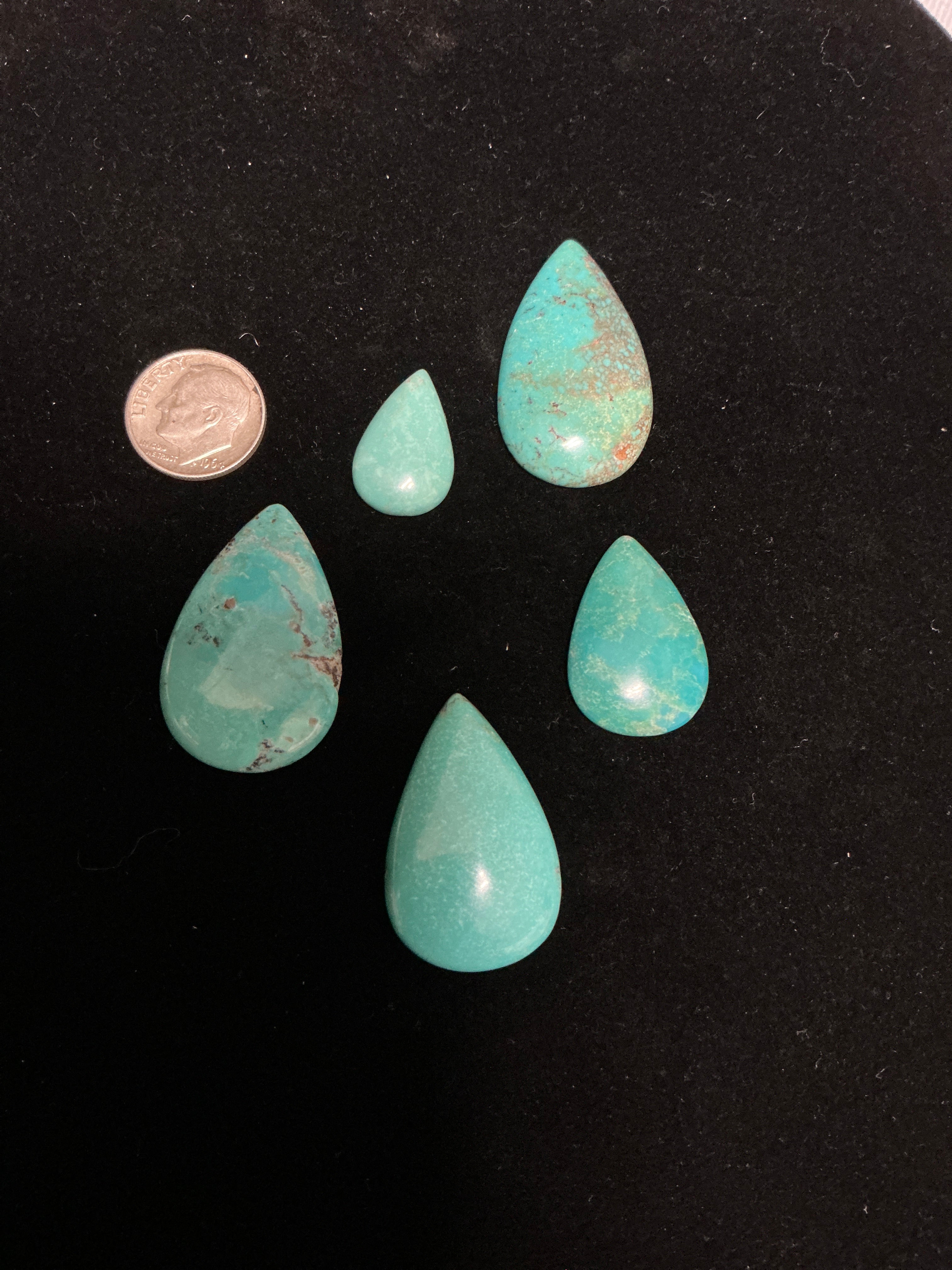 100 CTS Pear Shaped Turquoise Cabochons. Lot 10