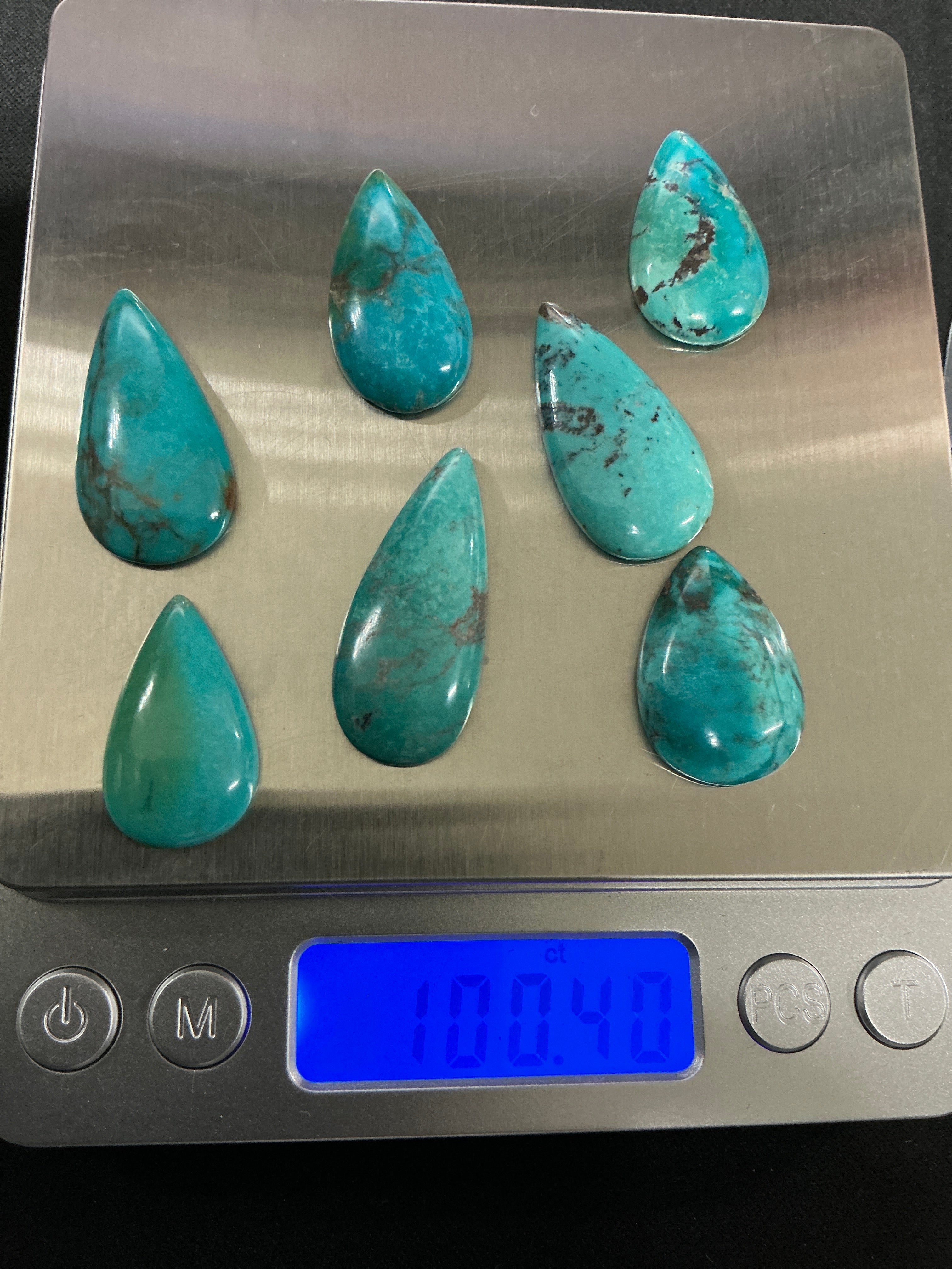 100 CTS Pear Shaped Turquoise Cabochons. Lot 12