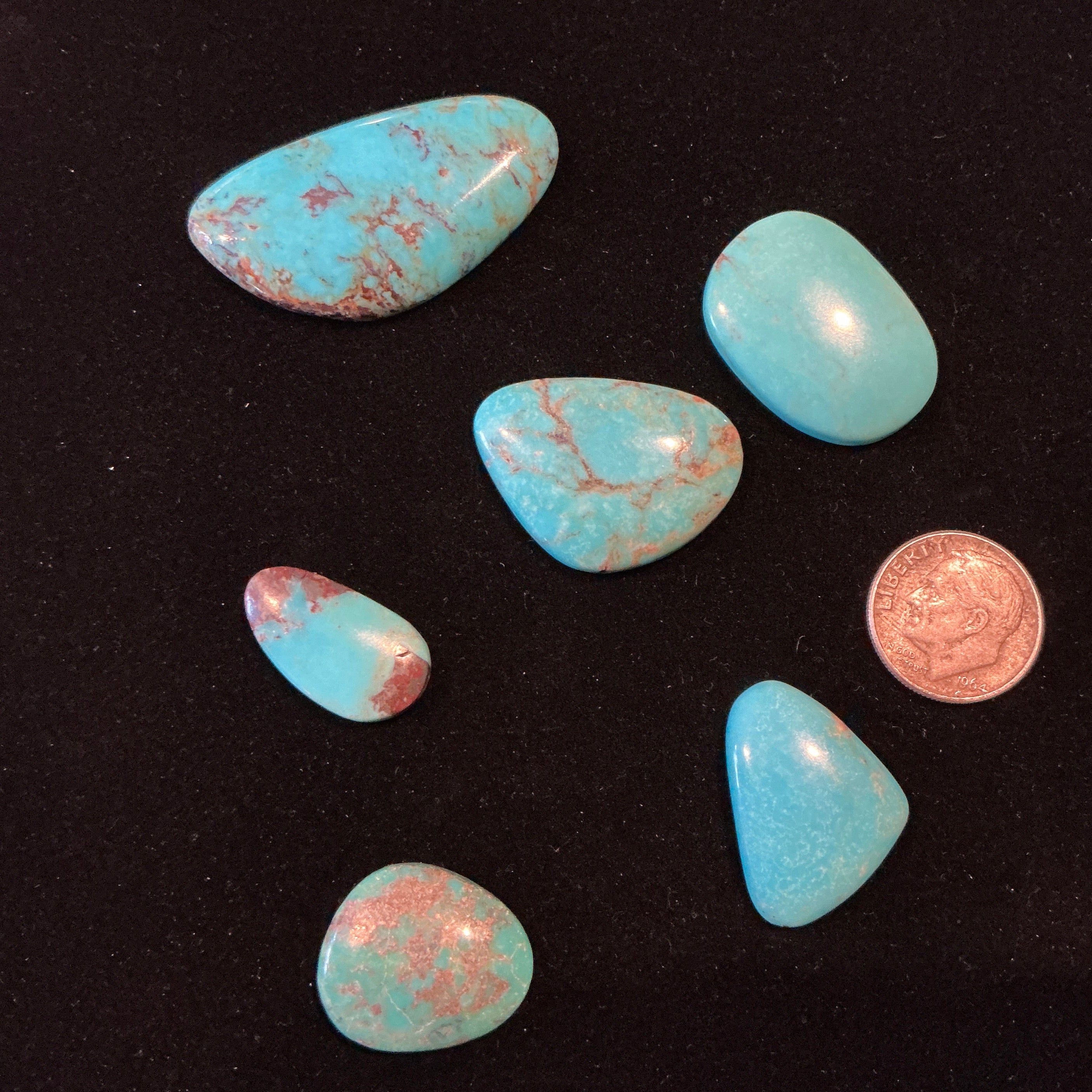 Freeform Turquoise Cabochons. ~100 Carats. Lot 1. $89