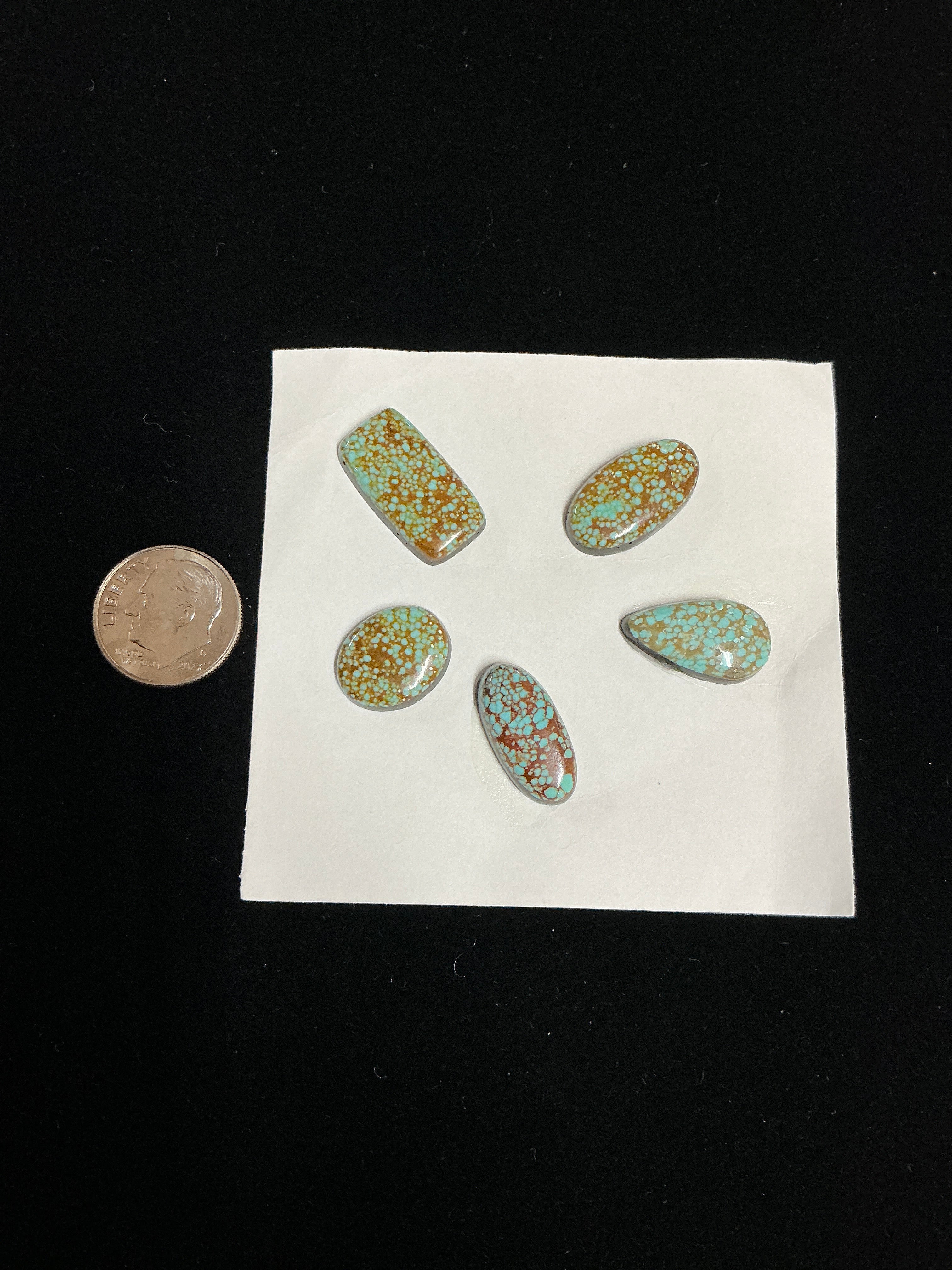 # 8 TURQUOISE ~26 CARATS CABOCHON CARD. LOT 5. $59