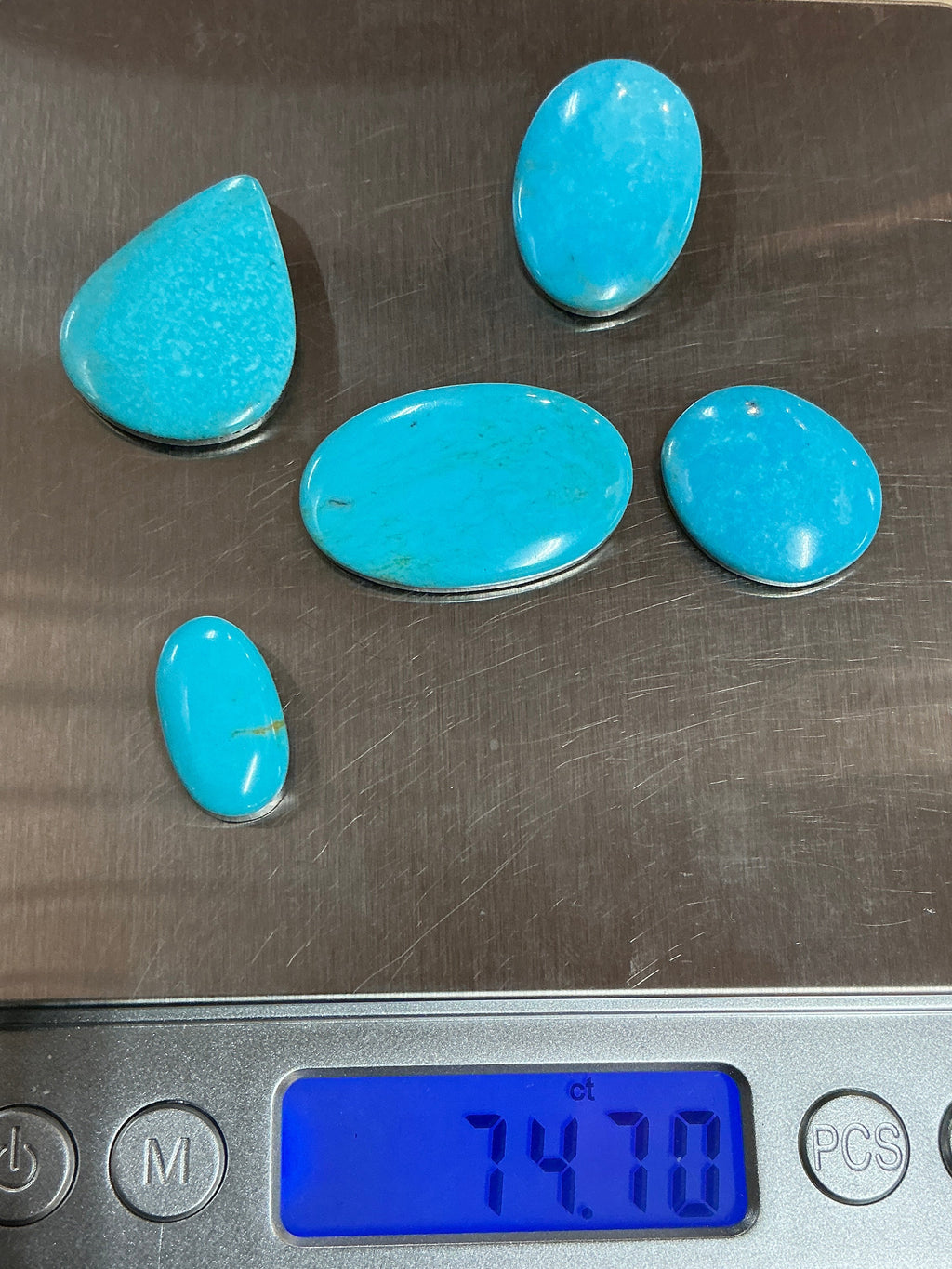 Castle Dome Turquoise Cabochons. ~74 Carats. Lot 5. $70