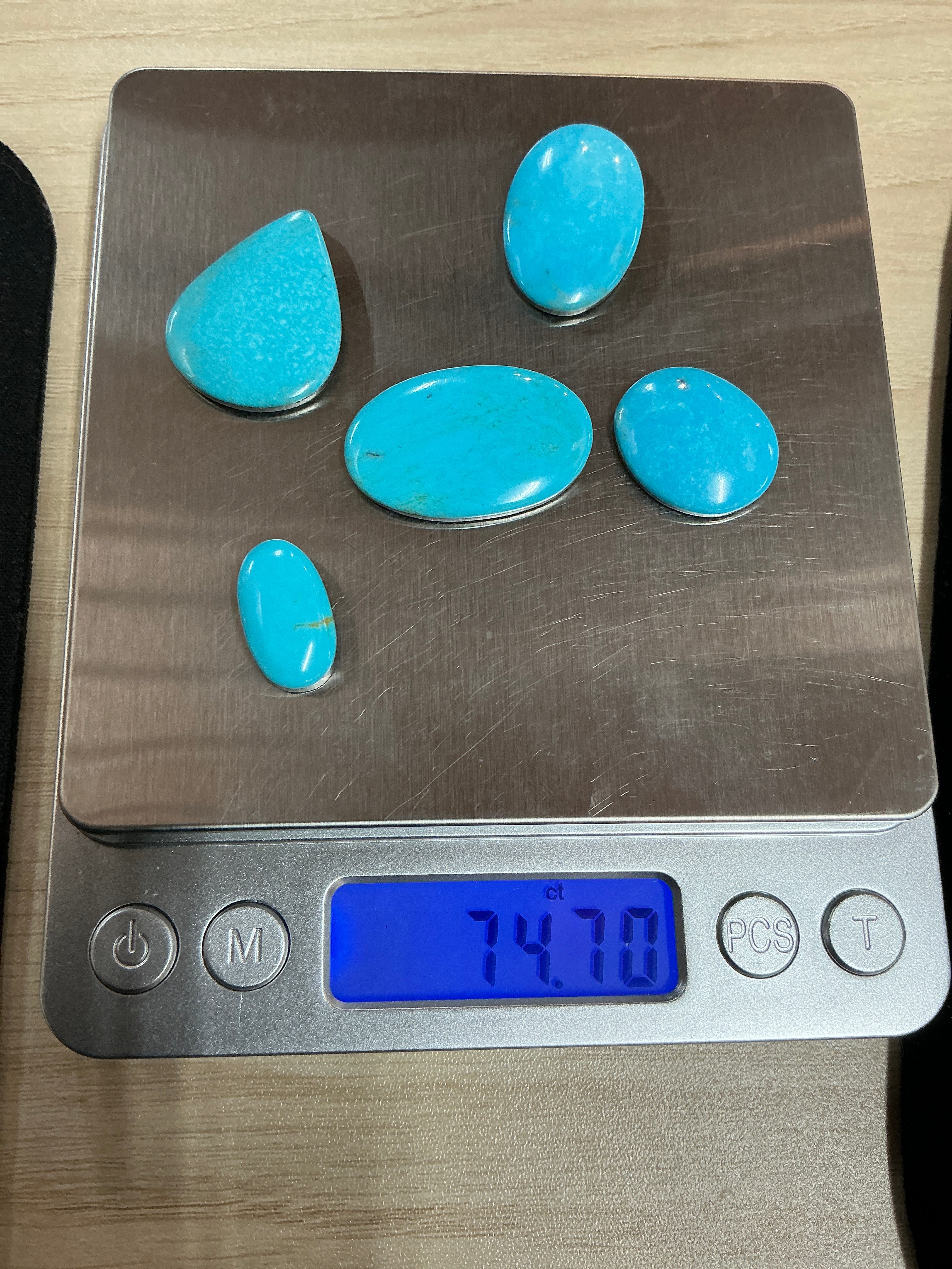 Castle Dome Turquoise Cabochons. ~74 Carats. Lot 5. $70