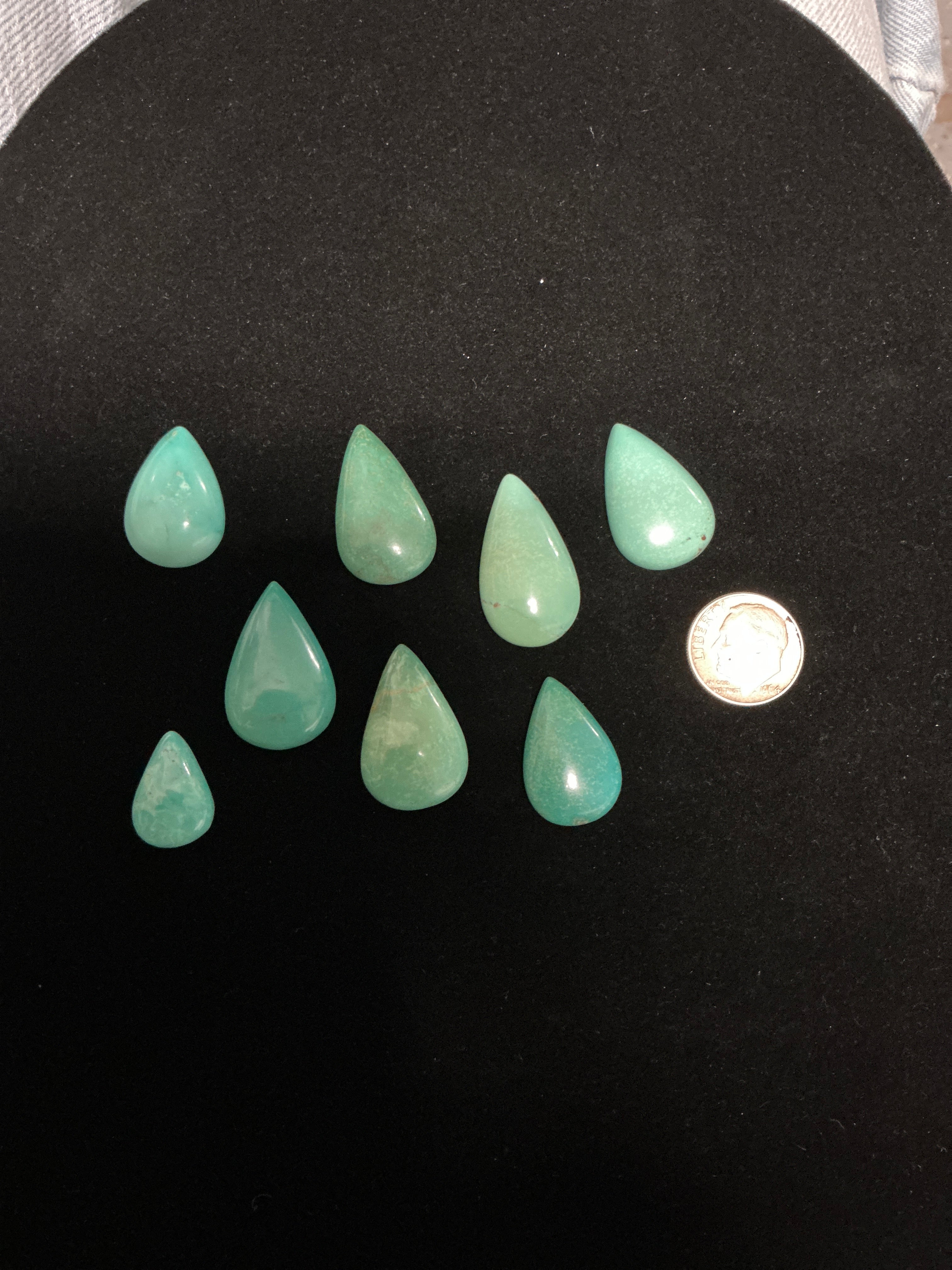 100 CTS Pear Shaped Turquoise Cabochons. Lot 1