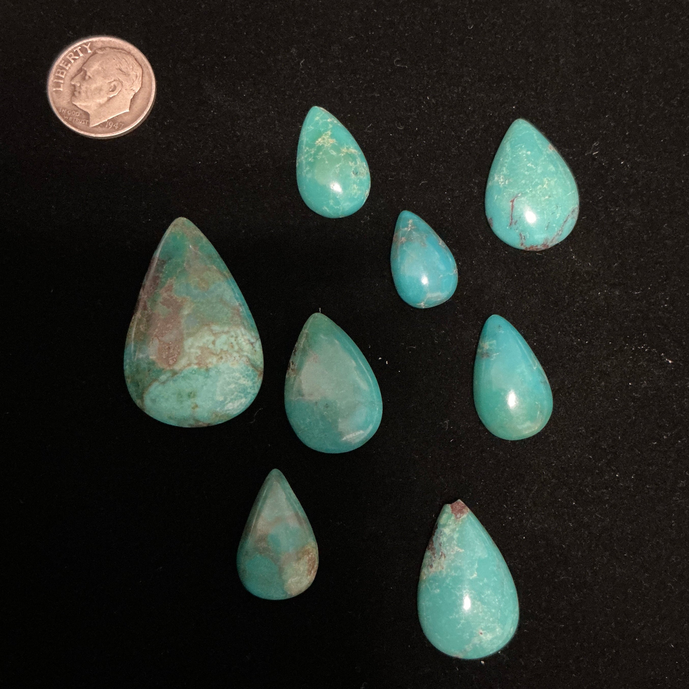 100 CTS Pear Shaped Turquoise Cabochons. Lot 4