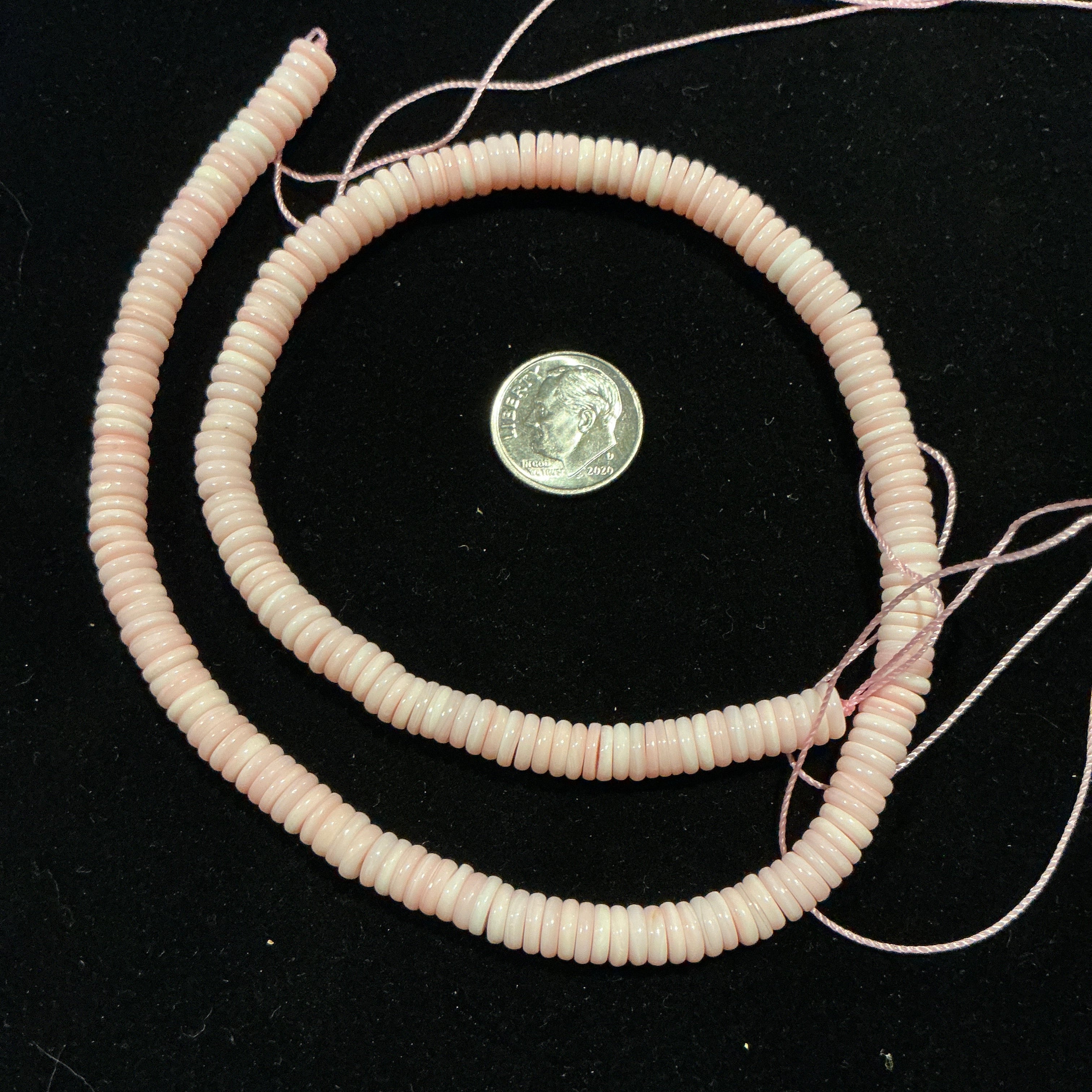 Pink Conch Bead Strand. 16" $32