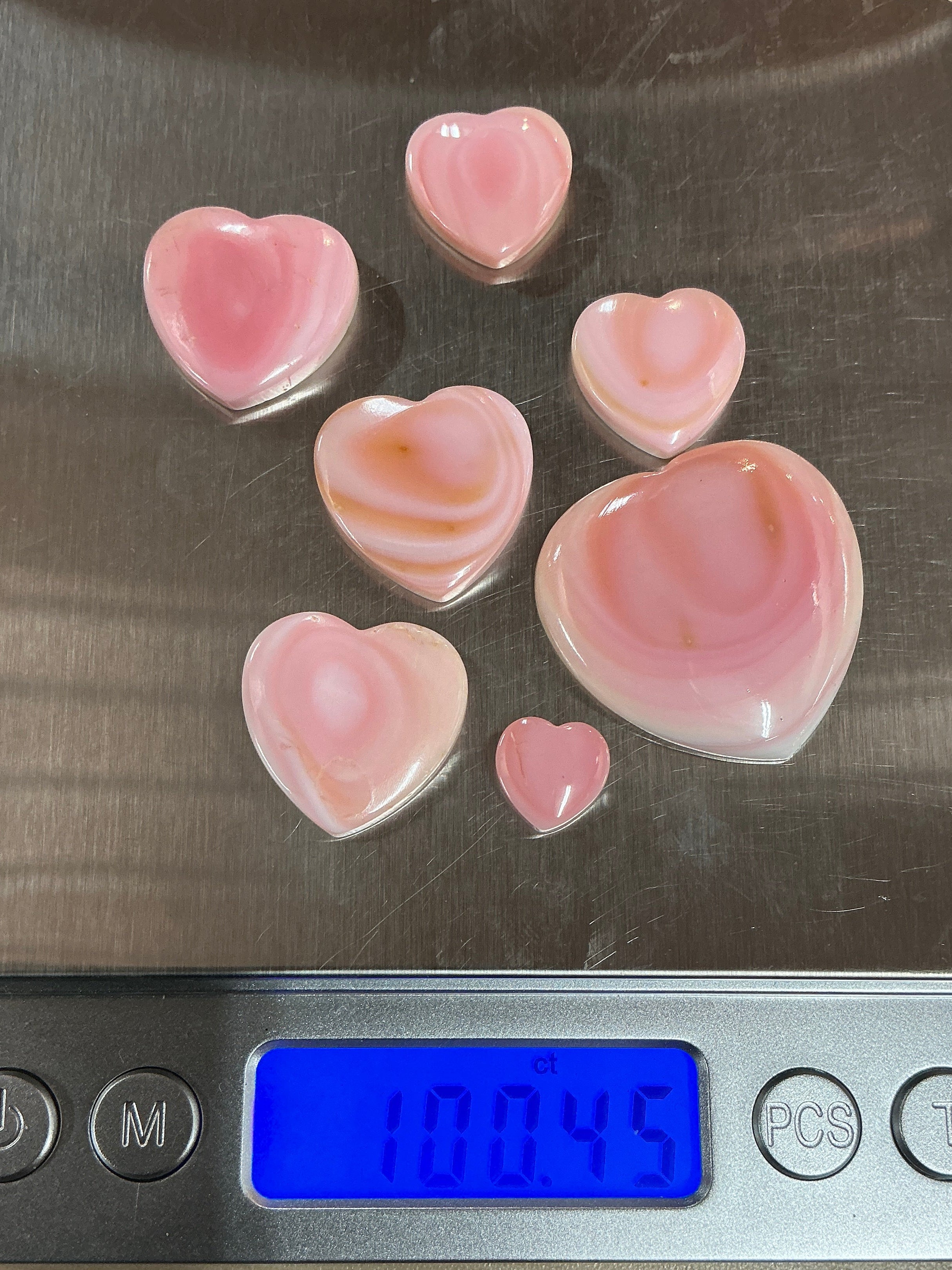 100 CTS PINK CONCH CABOCHONS HEARTS Lot 2