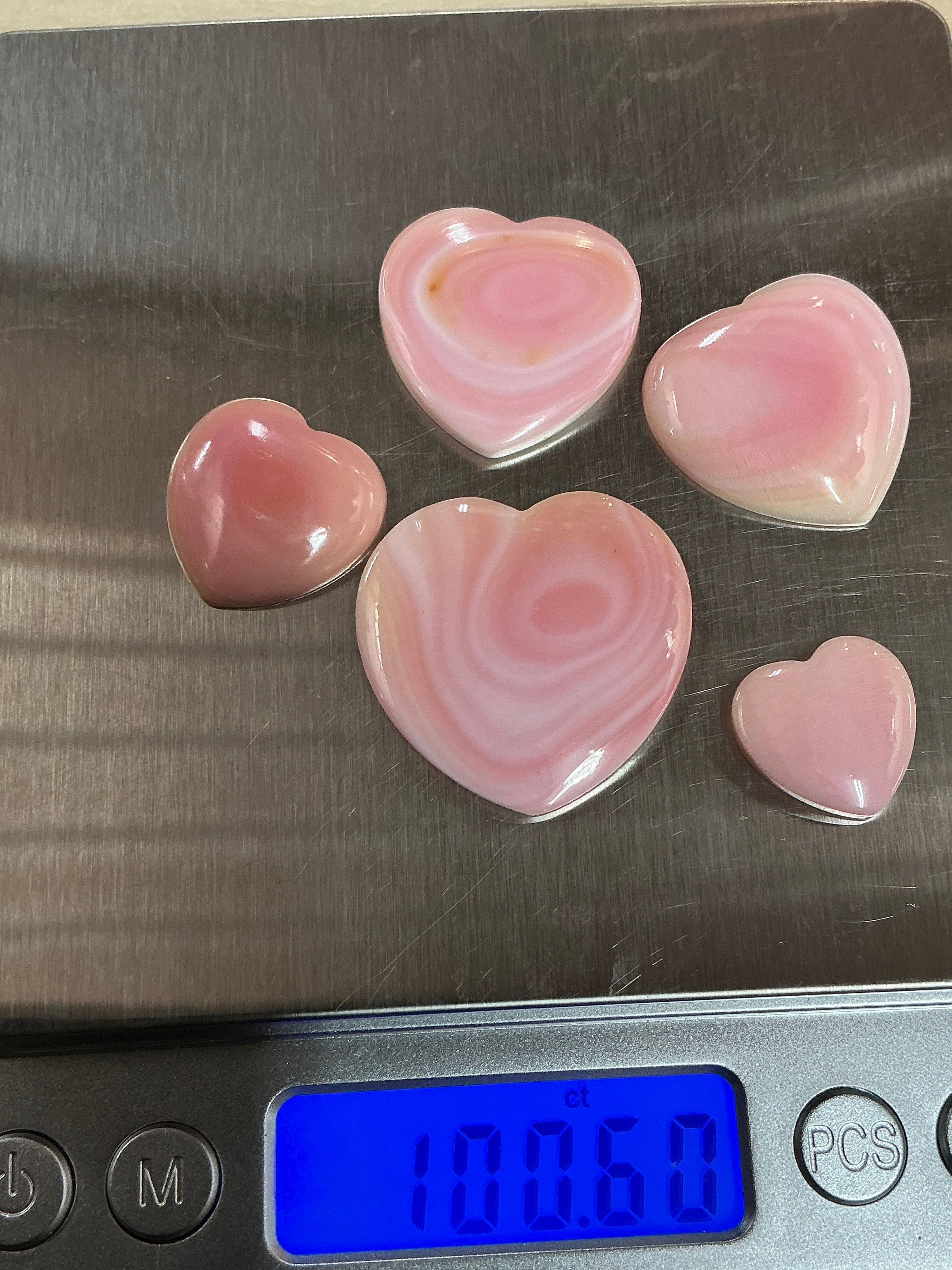 100 CTS PINK CONCH CABOCHONS HEARTS Lot 10