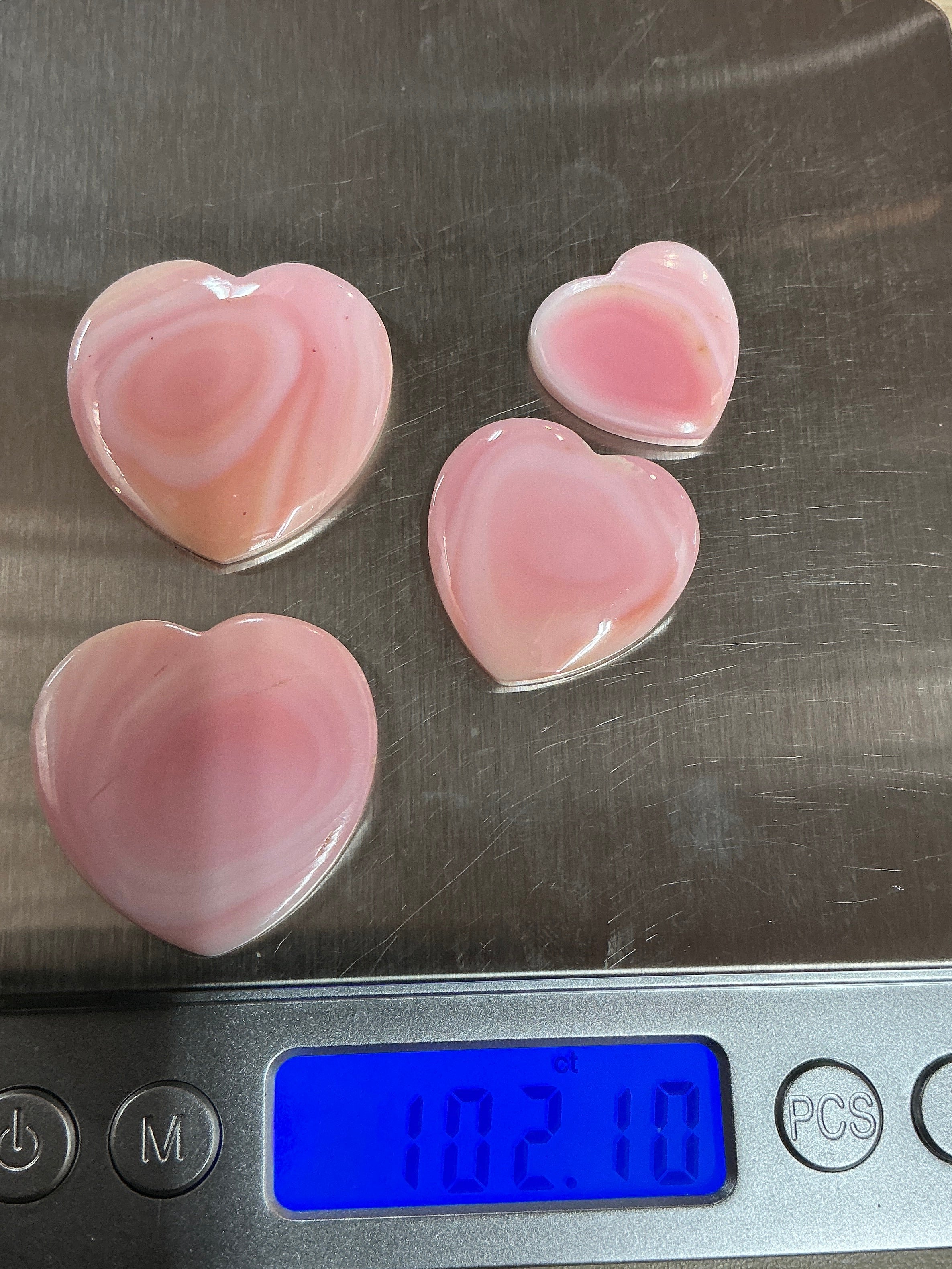 100 CTS PINK CONCH CABOCHONS HEARTS Lot 7