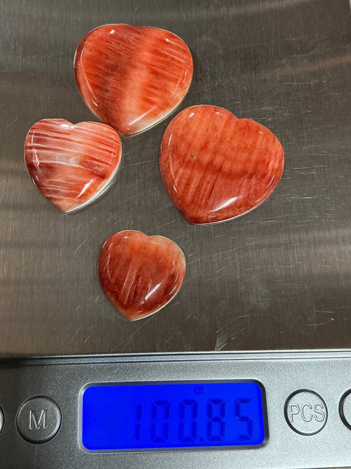 100 CTS SPINY OYSTER CABOCHONS HEARTS Lot 4