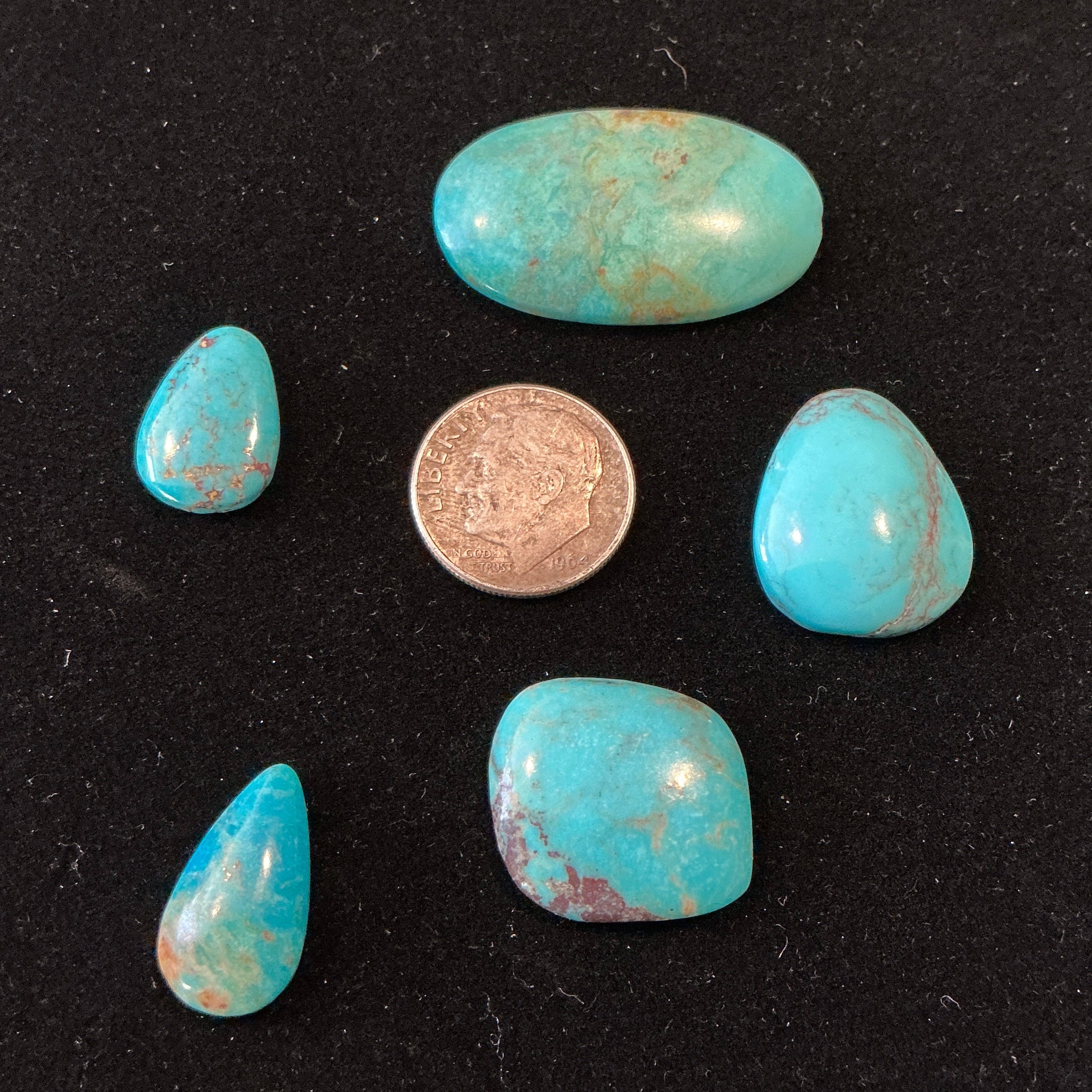 Freeform Turquoise Cabochons. ~50 Carats. Lot 2. $49