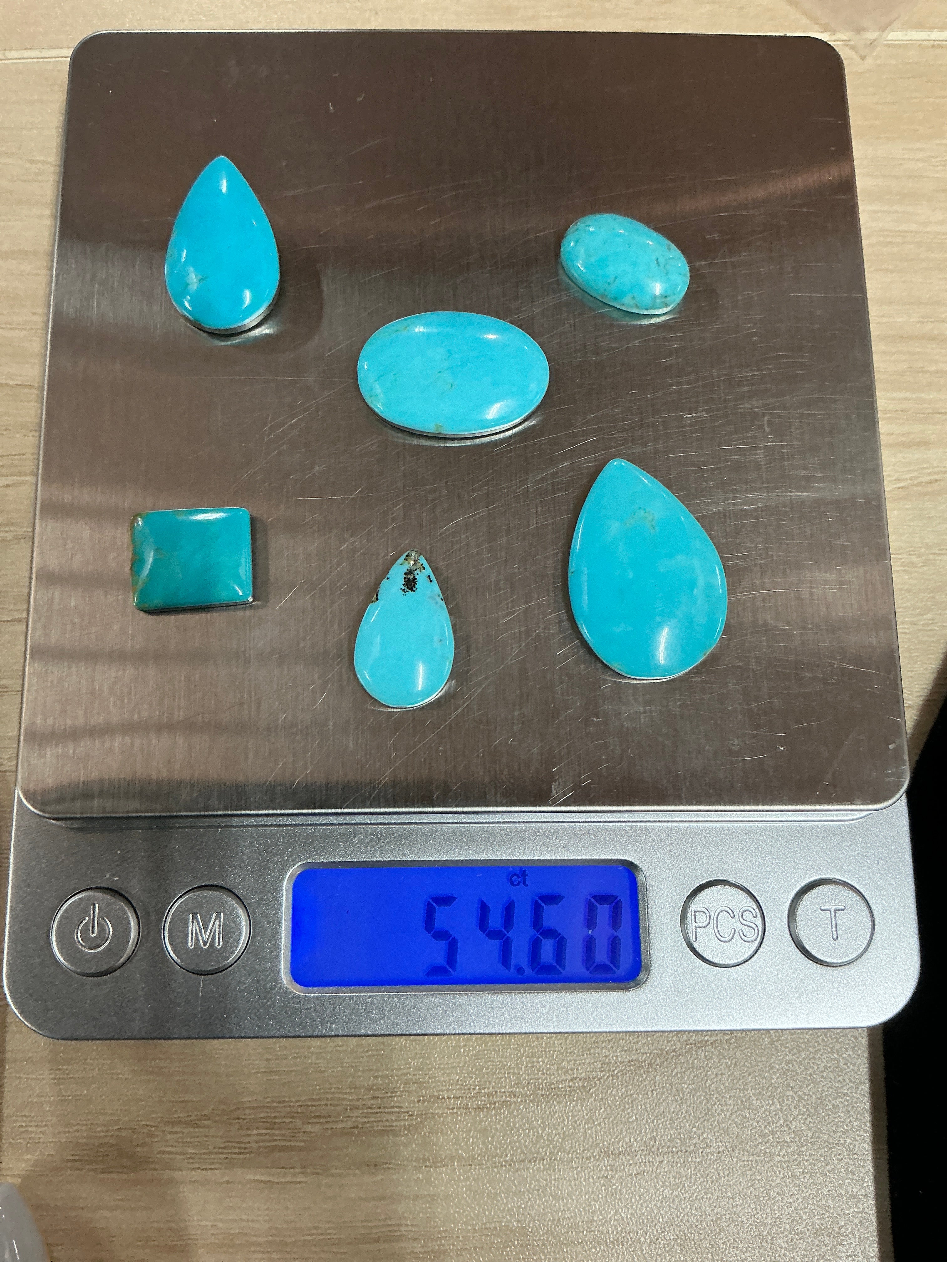 Castle Dome Turquoise Cabochons. ~54 Carats. Lot 1. $50