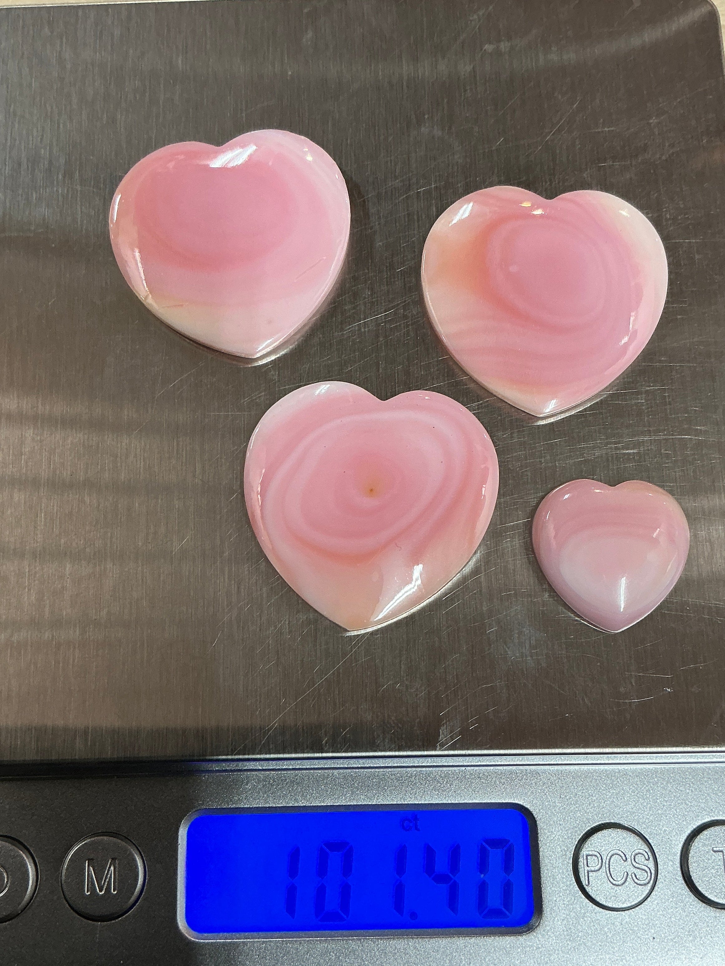 100 CTS PINK CONCH CABOCHONS HEARTS Lot 4
