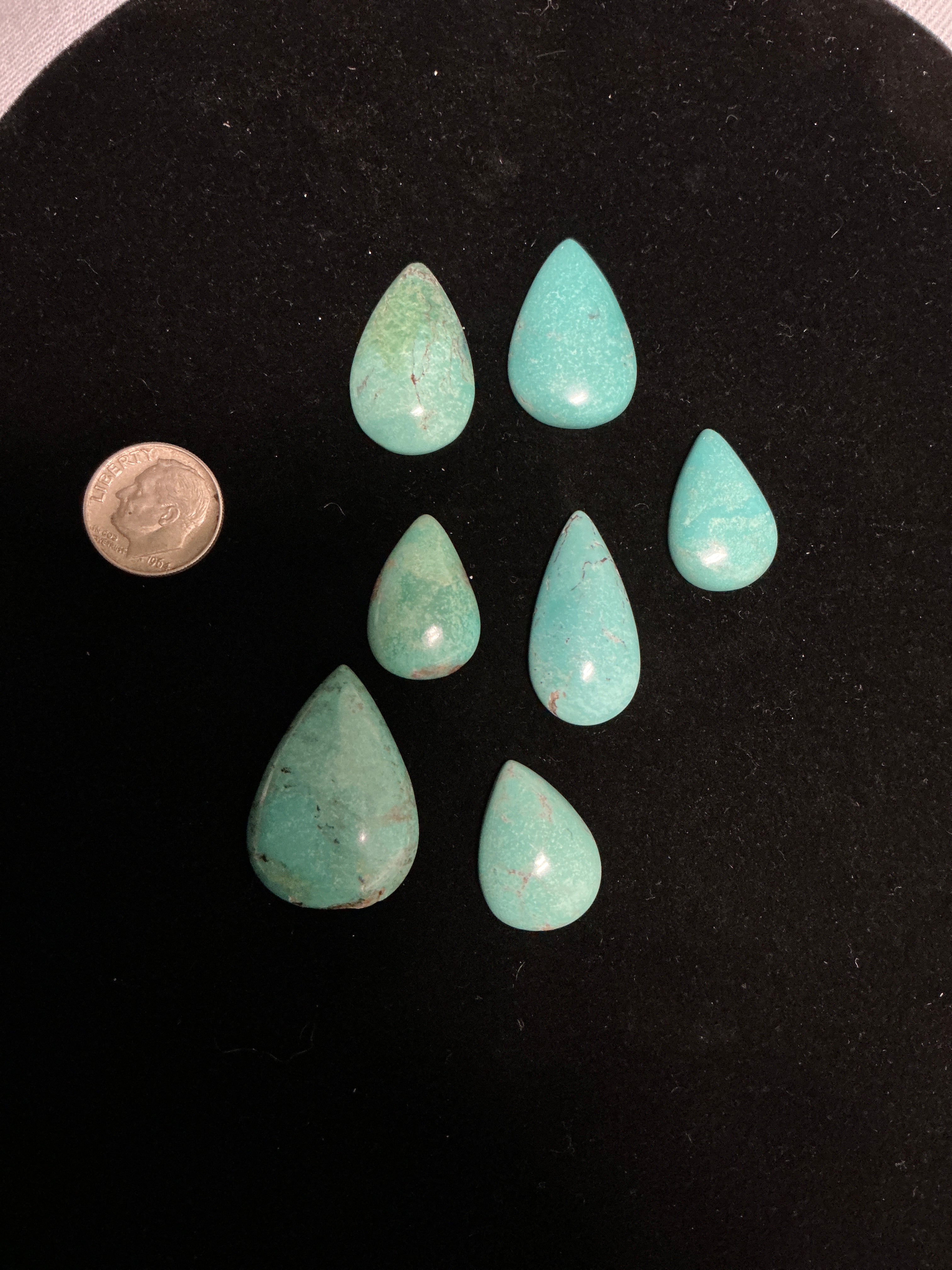 100 CTS Pear Shaped Turquoise Cabochons. Lot 11