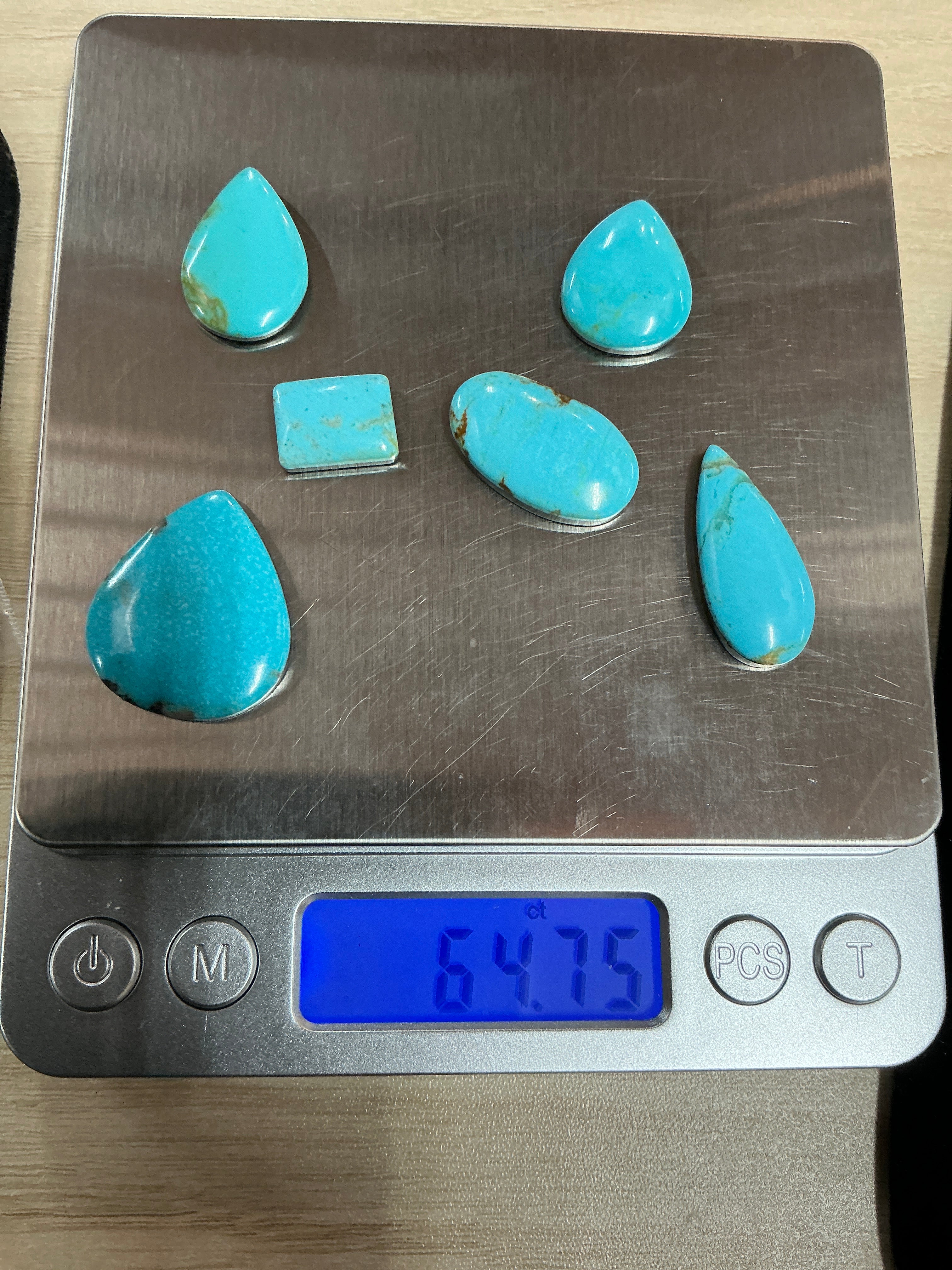 Castle Dome Turquoise Cabochons. ~64 Carats. Lot 4. $60