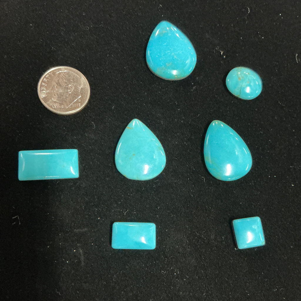Castle Dome Turquoise Cabochons. ~64 Carats. Lot 3. $60.