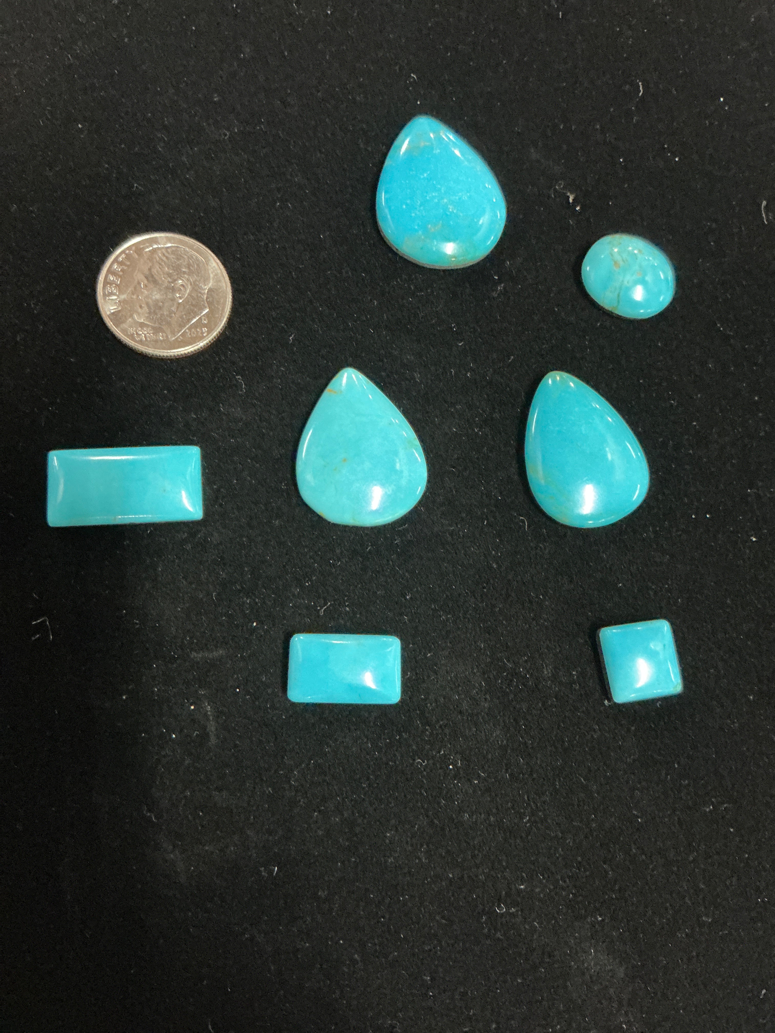 Castle Dome Turquoise Cabochons. ~64 Carats. Lot 3. $60.