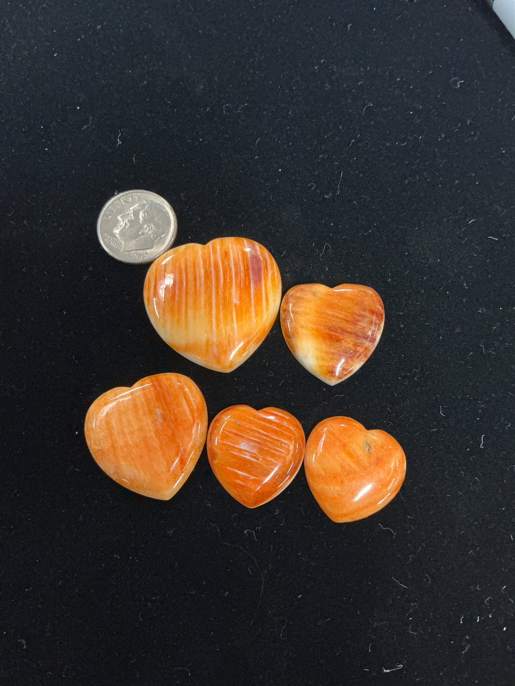 100 CTS SPINY OYSTER CABOCHONS HEARTS Lot 6