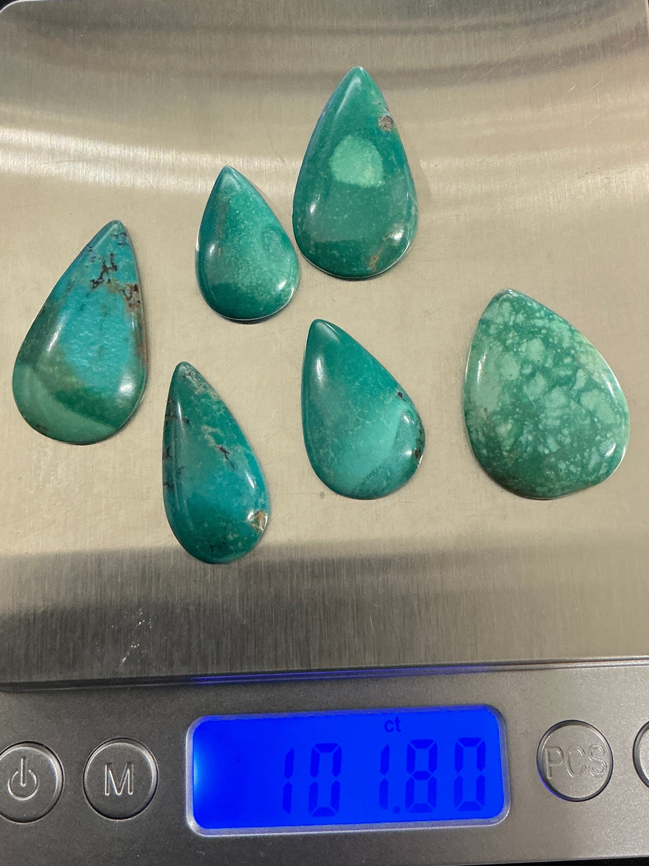 100 CTS Pear Shaped Turquoise Cabochons. Lot 3