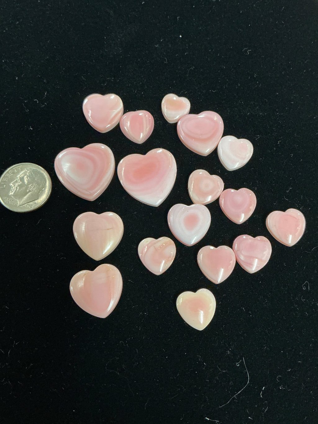 100 CTS PINK CONCH CABOCHONS HEARTS Lot 3